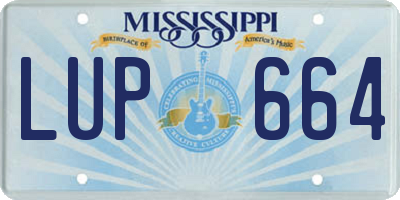 MS license plate LUP664