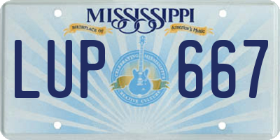MS license plate LUP667