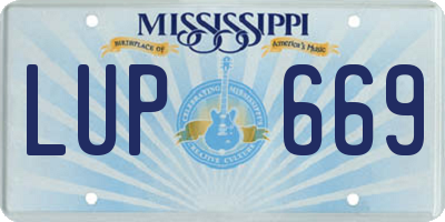 MS license plate LUP669