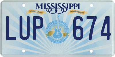 MS license plate LUP674