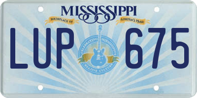 MS license plate LUP675