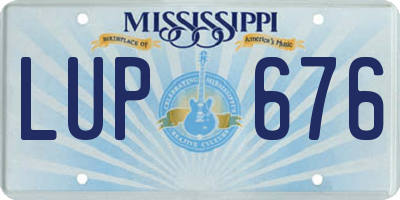 MS license plate LUP676