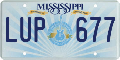 MS license plate LUP677