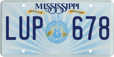 MS license plate LUP678