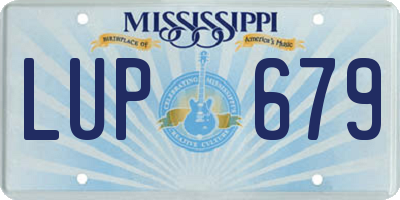 MS license plate LUP679