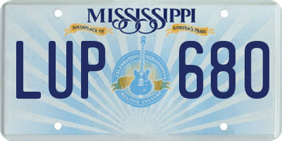 MS license plate LUP680