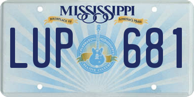 MS license plate LUP681