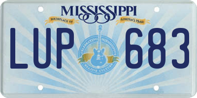 MS license plate LUP683