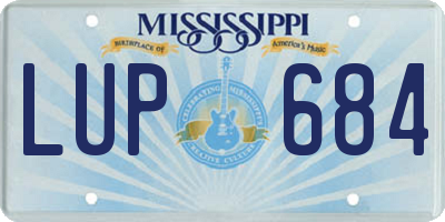 MS license plate LUP684
