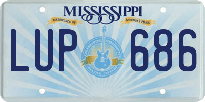 MS license plate LUP686