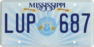 MS license plate LUP687