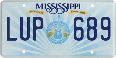 MS license plate LUP689