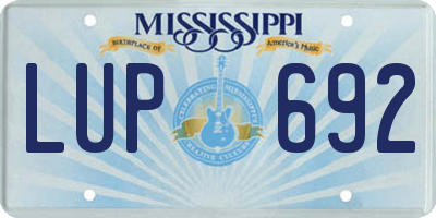 MS license plate LUP692