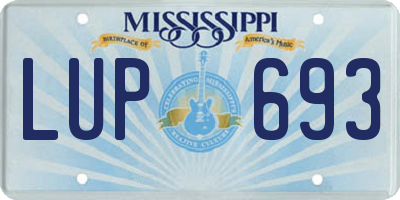 MS license plate LUP693