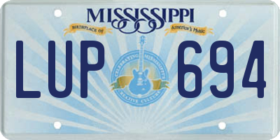 MS license plate LUP694