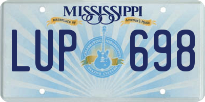 MS license plate LUP698
