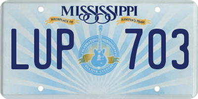 MS license plate LUP703