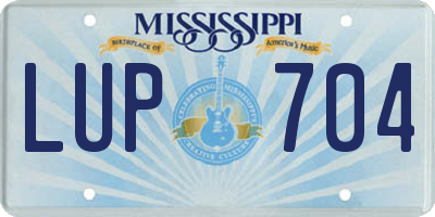 MS license plate LUP704