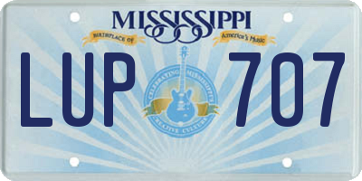 MS license plate LUP707