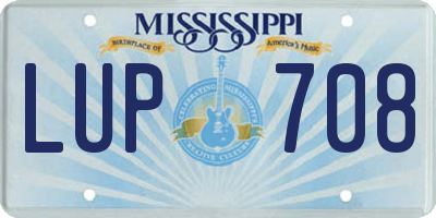 MS license plate LUP708