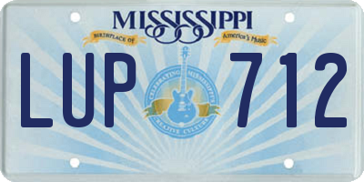MS license plate LUP712
