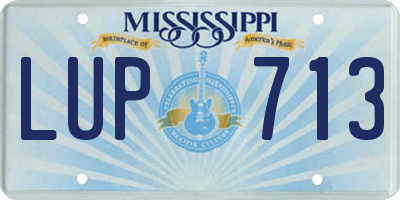 MS license plate LUP713