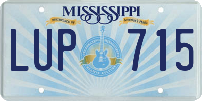 MS license plate LUP715