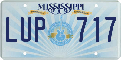 MS license plate LUP717