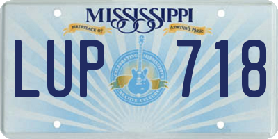 MS license plate LUP718