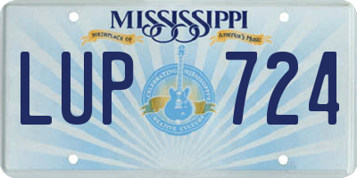 MS license plate LUP724