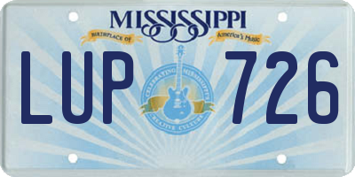 MS license plate LUP726