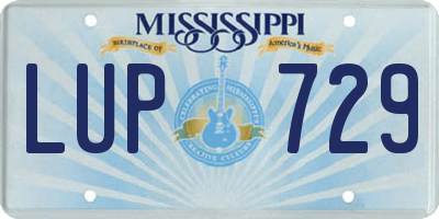 MS license plate LUP729