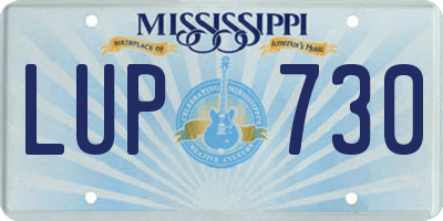 MS license plate LUP730