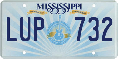 MS license plate LUP732