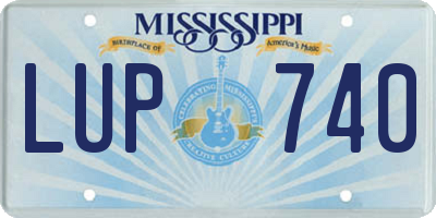 MS license plate LUP740