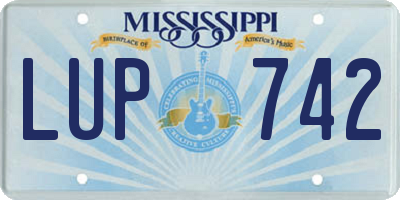 MS license plate LUP742