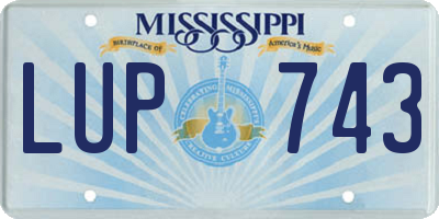 MS license plate LUP743