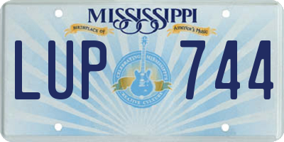 MS license plate LUP744