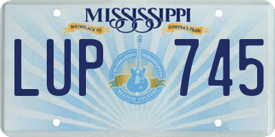 MS license plate LUP745