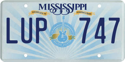 MS license plate LUP747