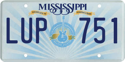 MS license plate LUP751