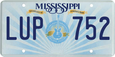 MS license plate LUP752