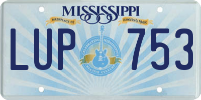 MS license plate LUP753