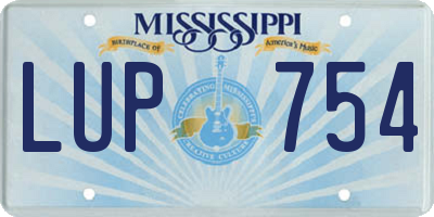 MS license plate LUP754