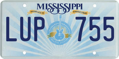 MS license plate LUP755