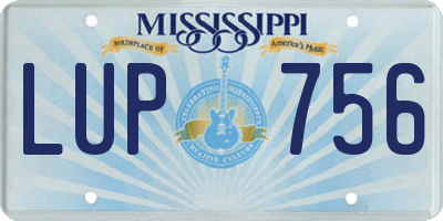 MS license plate LUP756