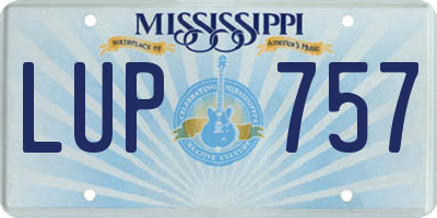 MS license plate LUP757