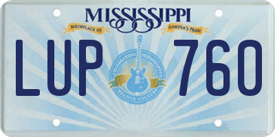 MS license plate LUP760