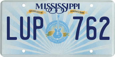 MS license plate LUP762