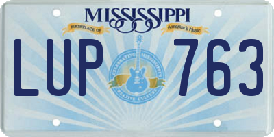 MS license plate LUP763